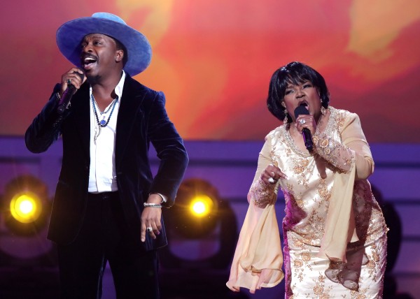 LOS ANGELES, CA - JANUARY 09: Singer Anthony Hamilton (L) and Pastor Shirley Caesar perform onstage during BET Celebration Of Gospel 2016 at Orpheum Theatre on January 9, 2016 in Los Angeles, California. (Photo by Mark Davis/BET/Getty Images for BET)