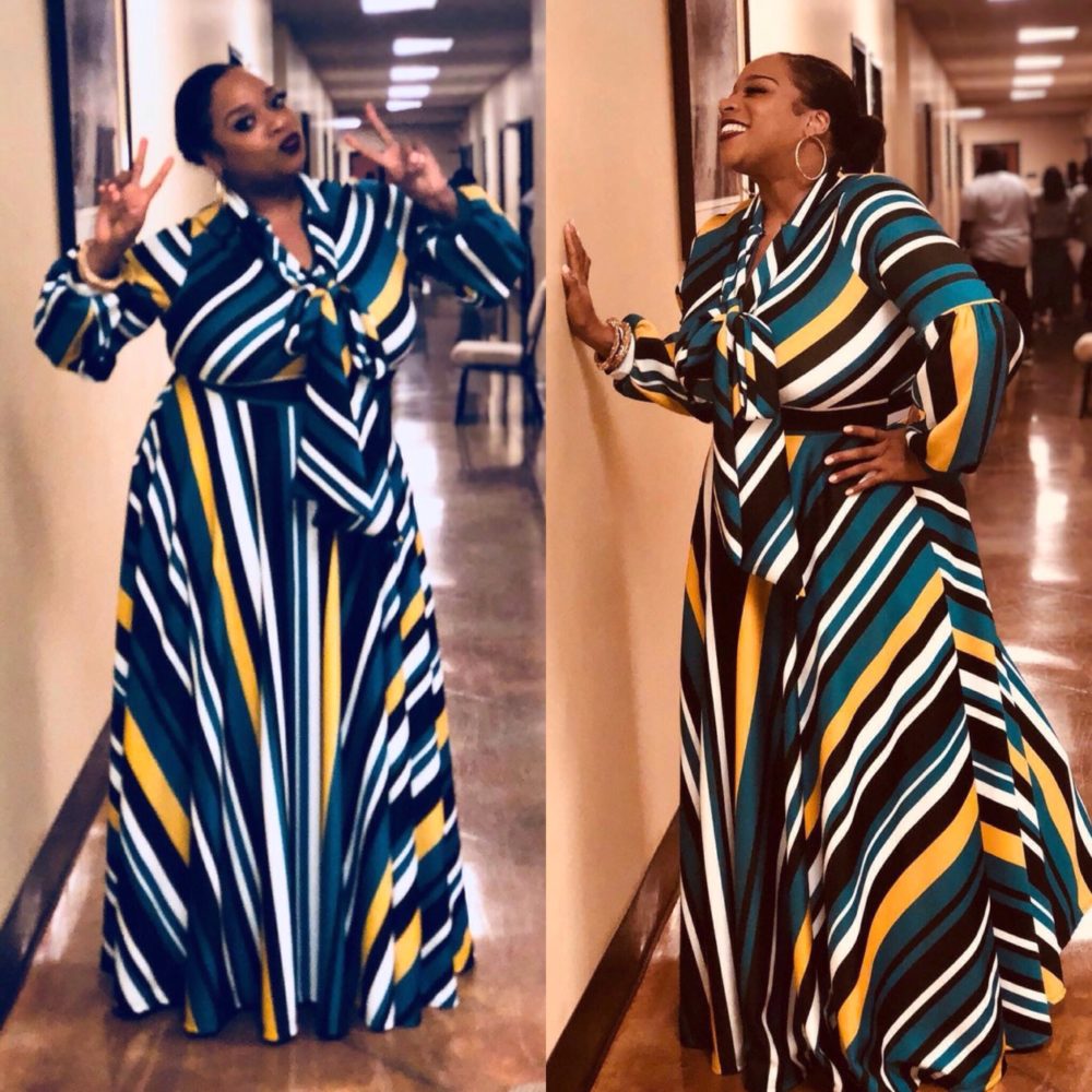 Kierra Sheard Multi Stripe Dress